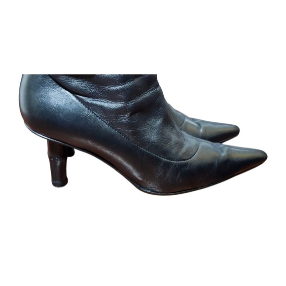 Gucci by Tom Ford S/S 2002 Bamboo Ankle Boots stretch leather bamboo heel bootie - Picture 5 of 15